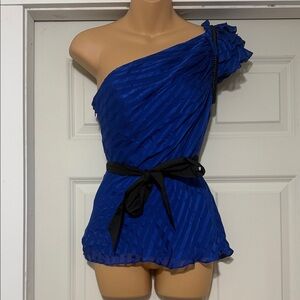 Bebe Royal Blue Top with Black Accent